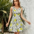 thumbnail image 7 of Lemon Pattern Women's Tank Dress V Neck Sleeveless Summer Sundress, 7 of 7