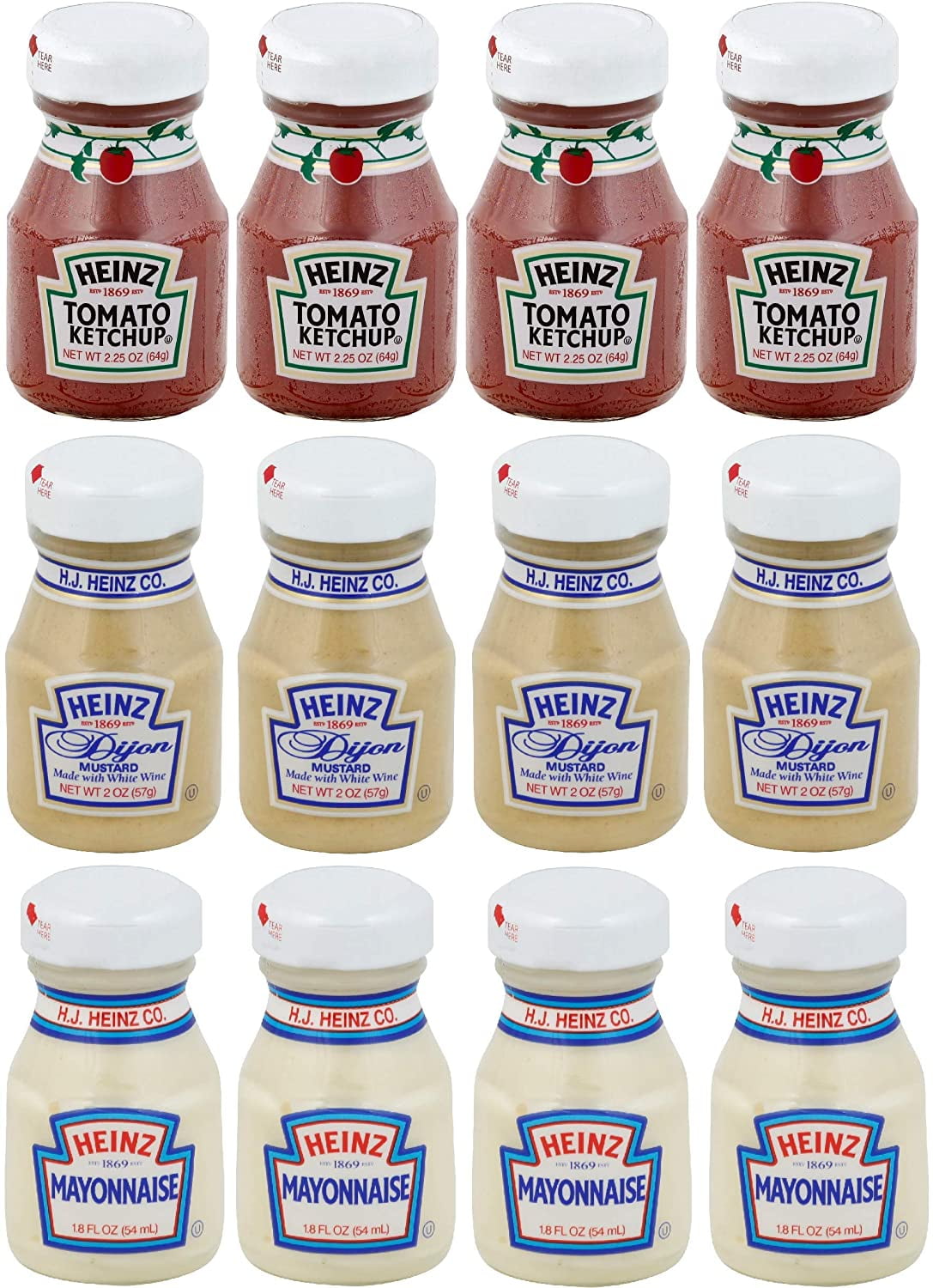 Heinz Glass Condiment Miniatures (Ketchup, Mustard, Mayonnaise), 4