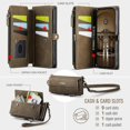 thumbnail image 3 of For iPhone 14 Pro Case CASEME C39 RFID Blocking Zipper Wallet Stand Leather Cover with Strap - Black, 3 of 5