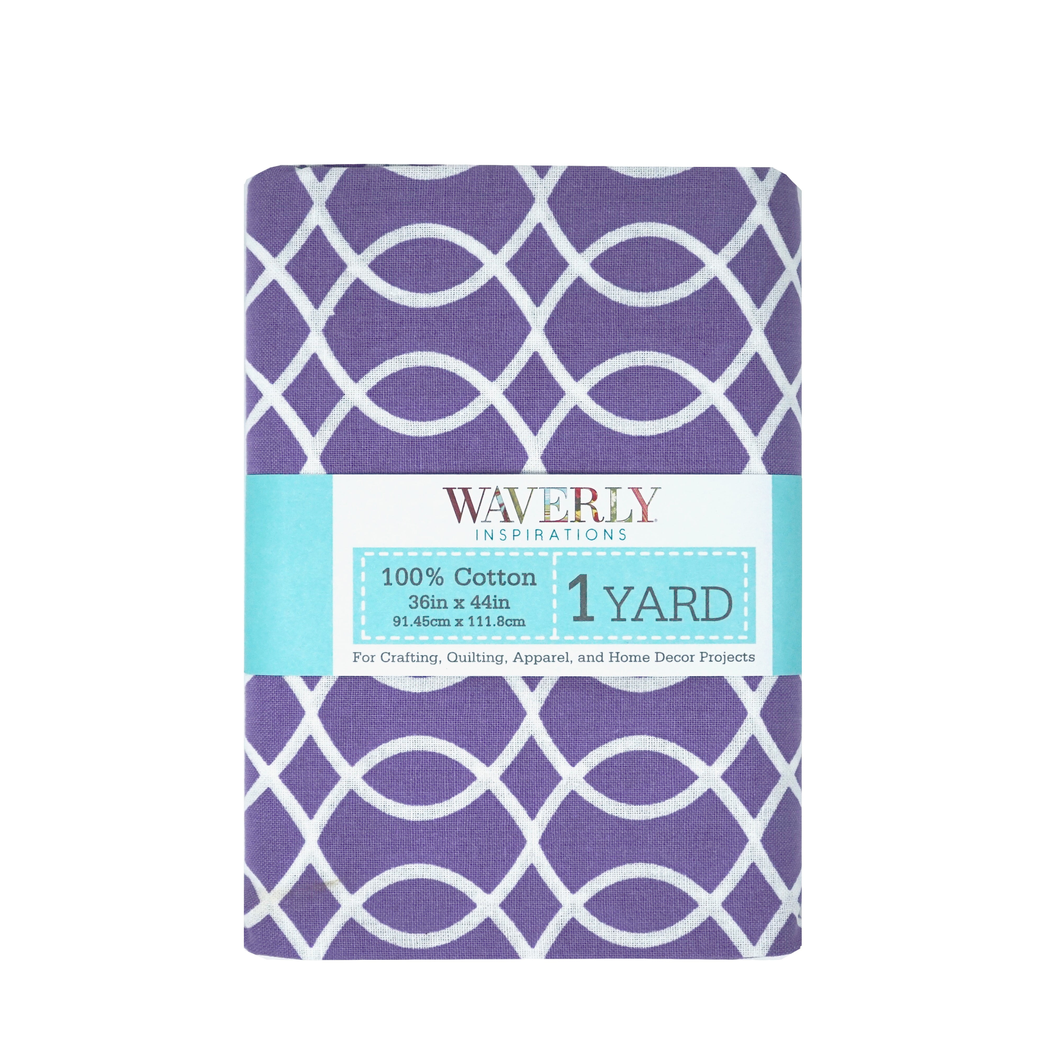 (2 pack) Waverly Inspirations 1 Yard Cut 100% Cotton Prints Fabric Wavy Loopy Wisteria 44" Wide for Quilting & Sewing