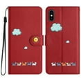 thumbnail image 6 of JTCASES for iPhone Xs Max Wallet Case, Lovely Cat Pattern PU Leather Shockproof TPU with Card Slots Cash Pocket Magnetic Closure Removeable Wrisr Strap Stand for iPhone Xs Max, Red, 6 of 8