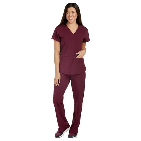 

Med Couture ENERGY Women s Racerback Shirttail Serena Scrub Top & Yoga 2 Cargo Pocket Scrub Pant Set [XS - 5XL]