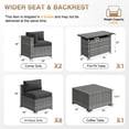 thumbnail image 5 of Aoxun 11 Piece Patio Furniture Set with 44” Fire Pit Table Wicker Rattan Outdoor Sectional Sofa Set with Coffee Table and 4” Thickened Cushions, Black (Waterproof Cover Included), 5 of 6