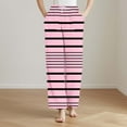 thumbnail image 2 of KyCheLot Womens Warm Sleep Pants with Pockets Winter Loose Stripe Elastic Waist Drawstring Pajama Bottoms, 2 of 7