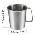 thumbnail image 5 of Vaso medidor, actualizado, 2 balanzas de medición, incluida la báscula L, balanza de onzas, vasija medidora de acero inoxidable con marcado, 16 onzas, 500 ml, 5 of 5