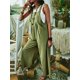 thumbnail image 4 of Txlixc Babero de ocio femenino, pantalones de verano sin mangas de piernas anchas de color sólido, con bolsillos Txlixc moda, 4 of 9