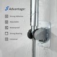 thumbnail image 4 of Soporte de ducha, soporte de cabezal de ducha autoadhesivo desmontable montado en la pared con ángulo ajustable, impermeable, resistente, montado en la pared para baño hotel, 4 of 5