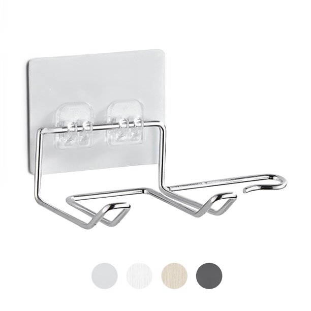 Injueey Estante para soplador de aire, soporte para secador de pelo plegable montado en la pared, estante de almacenamiento de acero inoxidable para Juegos de accesorios de baño No.01 Injueey HA007733-01