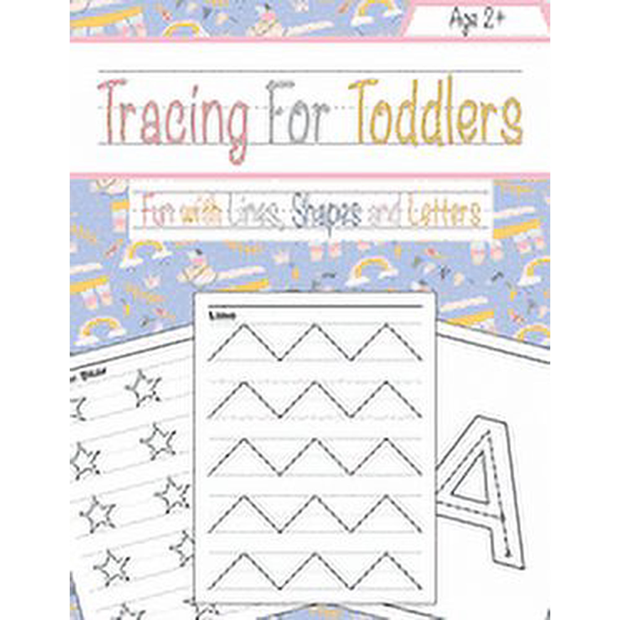 Tracing For Toddlers: Beginner to Tracing Lines, Shape & ABC Letters (Fun with lines, Shapes and Letters) (Paperback)(Large Print)