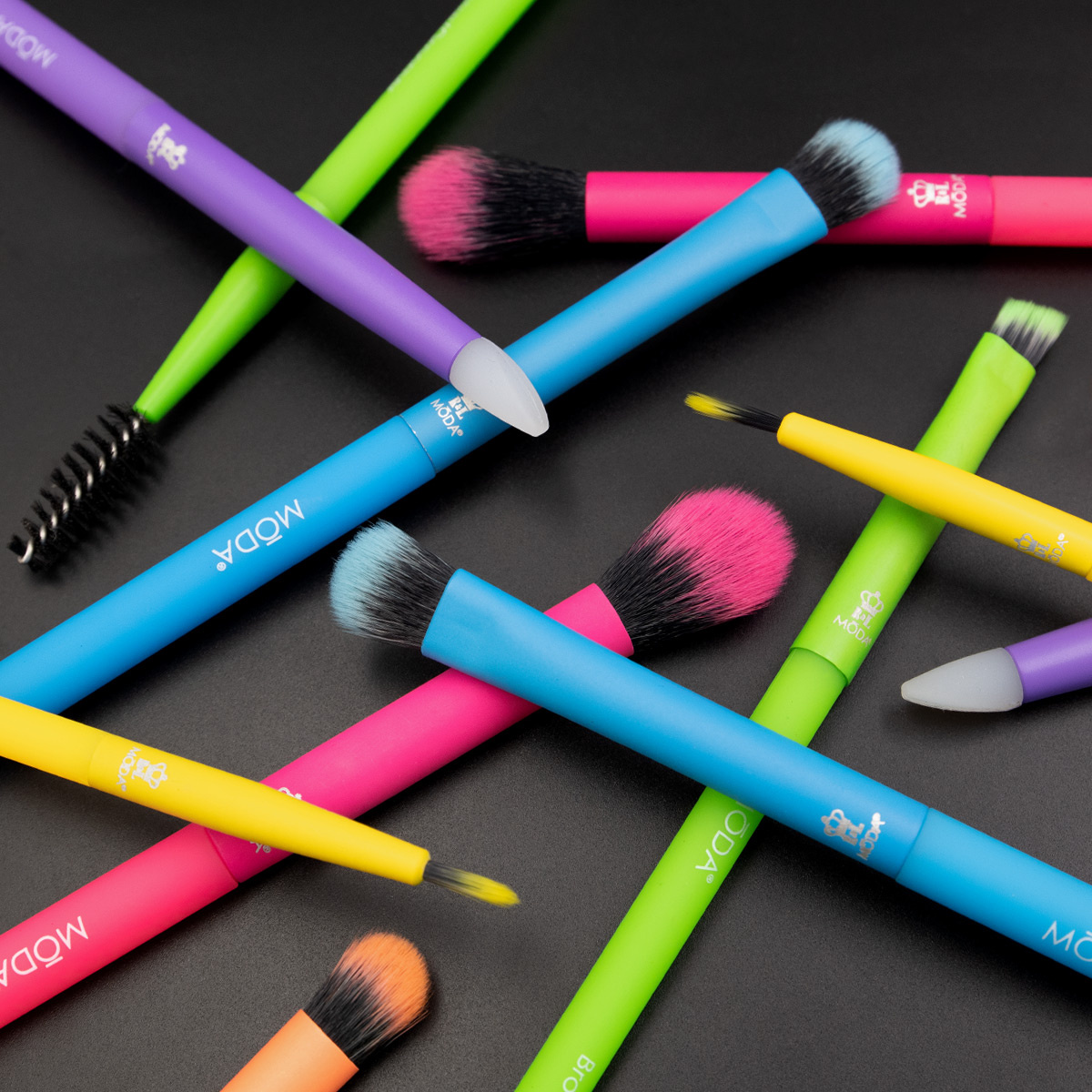 Moda Totally Electric Bright Eyes 7pc Makeup Brush Kit photo 5