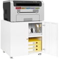 thumbnail image 1 of Metal Printer Stand with File Storage Cabinet, Printer Cabinet File Cabinet On Wheels with Door and Adjustable Shelf, Printer Table Stand for Home Office 23.62" H White, 1 of 1