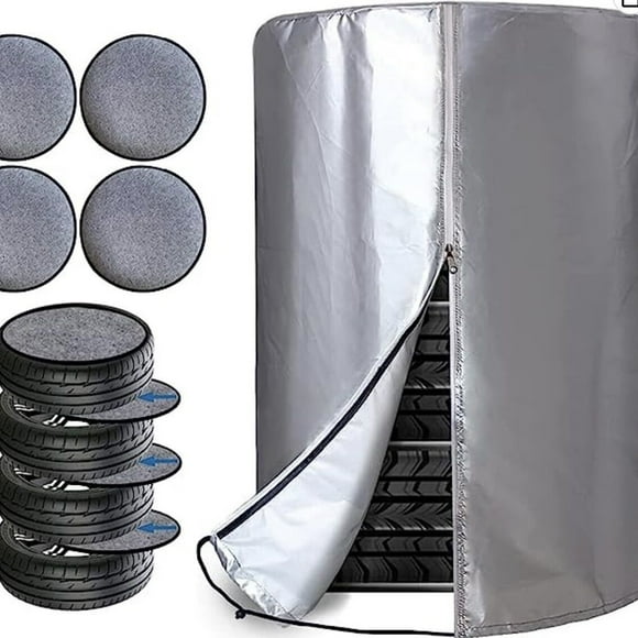 Grande Housse de Rangement pour Pneus, Housses de Pneus Saisonnières pour Sac de Rangement de Pneus Housses Empilables pour Pneus Ensemble de 4 avec Poignée Réfléchissante, Imperméable et Anti-Poussière (Convient pour Diamètre de Pneu 30 Pouces)