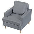thumbnail image 4 of ZENSTYLE Modern Accent Chair Elegant Sofa Chair Soft Linen Fabric Solid Wood Legs for Living Room Office Light Gray, 4 of 8