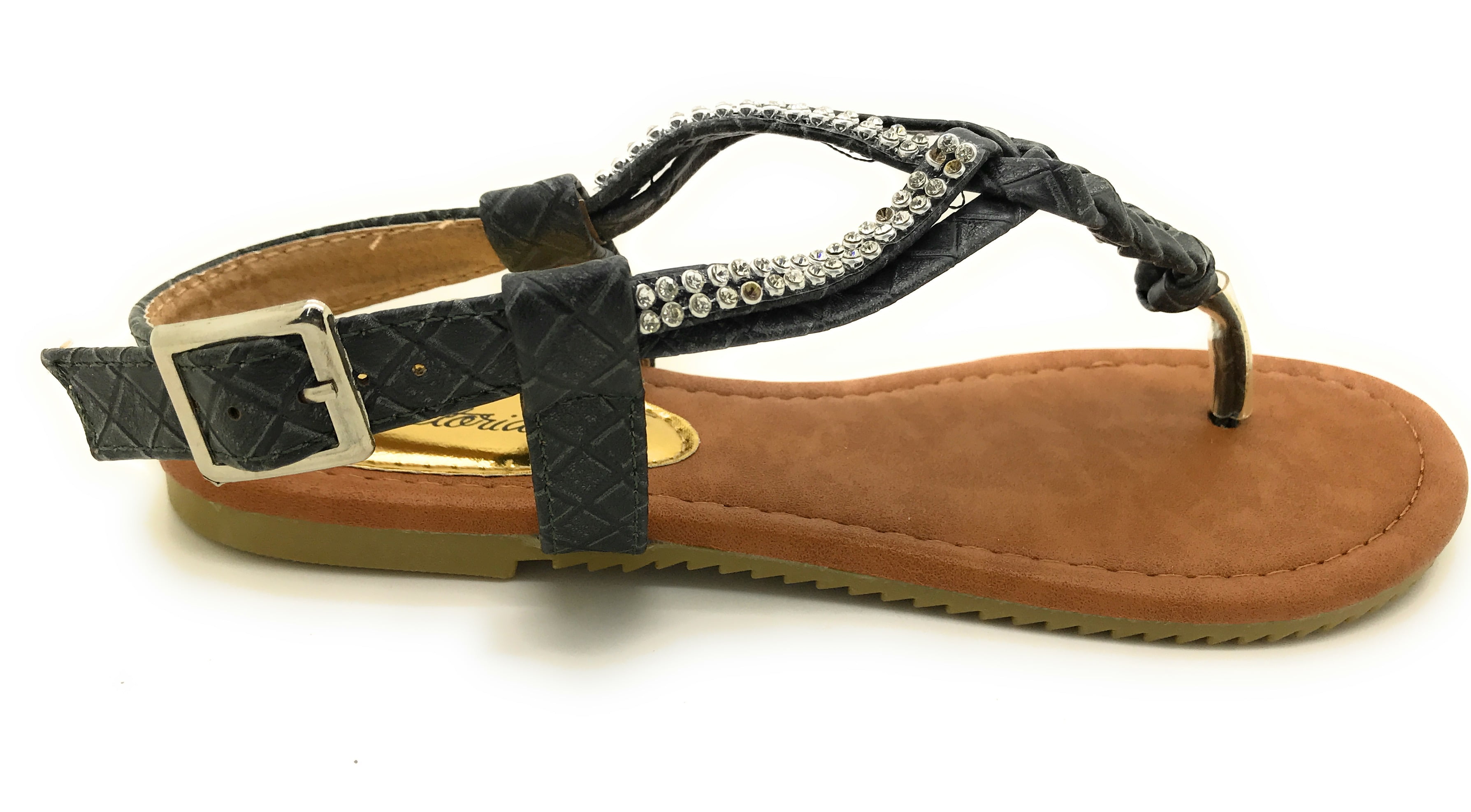 Victoria K. Women's Braided T-Strap Thong Sandal