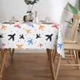 thumbnail image 3 of YFYANG Rectangular Polyester Table Cloth Aircraft Graffiti Table Cover for Indoor Outdoor Kitchen Restaurant Table Decoration Tablecloths，54" X 72", 3 of 9