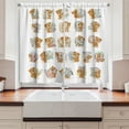 thumbnail image 2 of Ambesonne ABC Kitchen Curtains, Letters with Happy Teddy Bears, 55"x30", Dark Peach Grey Yellow, 2 of 3