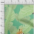 thumbnail image 2 of oneOone Polyester Spandex Sea Green Fabric Tropical Parrot With Leaves Fabric For Sewing Printed Craft Fabric By The Yard 56 Inch Wide, 2 of 4