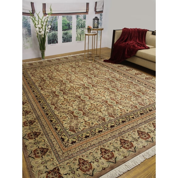 Wali Paracha Beige/Rust Rug, 9'0" x 12'0"