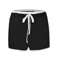 thumbnail image 4 of AXXD Ladies New Arrivals,Yoga Workout Elastic Waist Athletic Running Linen Shorts for Women Casual Summer Black 10, 4 of 9
