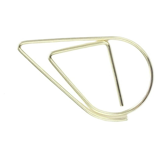 stanreset 30 Pieces Paper Clip Cute Water Drop Shape Simple Style Solid Color Office School Note Book Photo Clamp Bookmark Gold