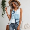 thumbnail image 5 of Women's Tank Tops V Neck Sleeveless Floral Print Loose Fit Casual Basic Summer Blouse for Ladies Light Blue 2XL, 5 of 5