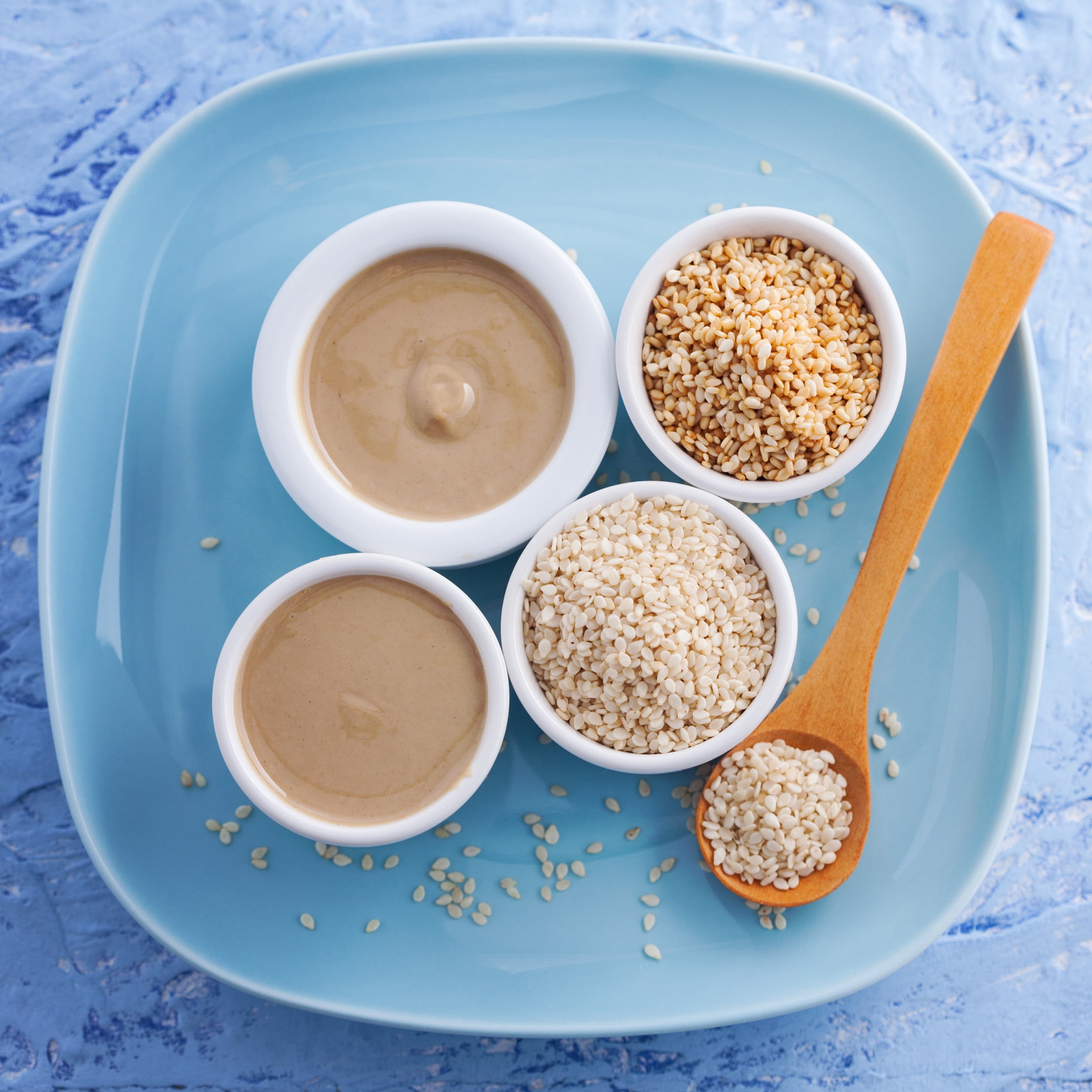 (6 pack) Krinos Tahini Spread with Velvety Texture 16oz Jar - Premium Sesame Paste
