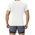 thumbnail image 4 of Deago Men's Workout Slim Fit T Shirts Short Sleeve Gym Bodybuilding Muscle Shirt Athletic Fitness Tee Tops (White, XL), 4 of 7