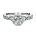 thumbnail image 4 of Round Halo Diamond Engagement Ring for Women Stackable Marquise Design 14K White Gold 0.50 CT TW (G,SI1), 4 of 5