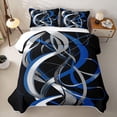 thumbnail image 2 of Homewish Blue Spiral Circle Quilt King,Modern Abstract King Coverlet Set,3-Piece, 2 of 7