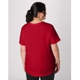 thumbnail image 2 of Hanes Just My Size Cotton Jersey Short Sleeve V-Neck T-Shirt (Plus ) Deep Red 5X Women's, 2 of 5