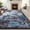 Blue/Gray, variant on Washable 5x7 Rug Modern Geometric Floral Rug Machine Washable Non-Slip Carpets Dining Low-Pile Non-Shedding Floor Carpet Brown Red 5x7