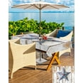 thumbnail image 5 of Outdoor Tablecloth with Umbrella Hole for Patio/Picnic/Party/Camping, Texas Star Blue Red Waterproof Table Cloth Rectangle Table Cover Washable, Country Western Vintage Wood 60"x 84", 5 of 7