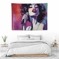 thumbnail image 3 of COMIO Grunge Tapestry, Jazz Singer Performing a Microphone on Old Background Illustration Print, Wide Wall Hanging for Bedroom Living Room Dorm, 40x30 Inch, Purple Red, 3 of 7