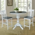 thumbnail image 3 of 36" Round Wood Counter Height Table With 2 Stools in White/Heather Gray, 3 of 5