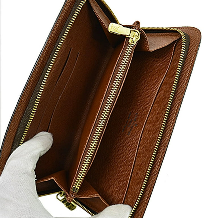 Authenticated Used Louis Vuitton Long Wallet Monogram Portumone Zip Brown  Canvas Round Zipper Women's Men's M61727 