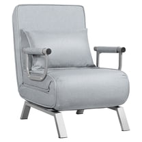 Topbuy Sofa Bed Folding Arm Chair Sleeper 5 Position Recliner Full Padded Lounger Couch Light Gray