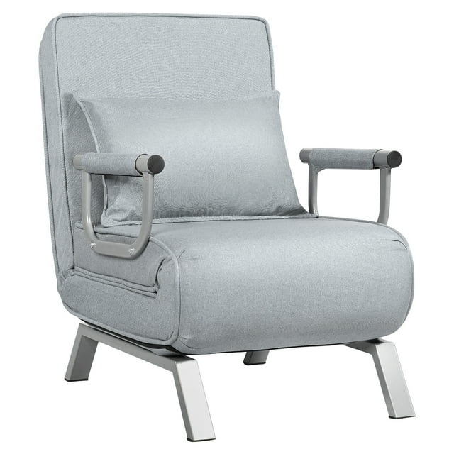 Patiojoy Canapé-Lit Fauteuil Pliant avec Accoudoirs Fauteuil-Lit Inclinable 5 Positions Causeuse Entièrement Rembourrée