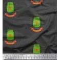 thumbnail image 1 of Soimoi Green Poly Georgette Fabric Jar & Happy Valentine Day Text Print Fabric by Yard 52 Inch Wide, 1 of 3
