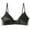 Black, variant on Women's Silk Satin Wire-Free Padded Bralette with Soft Silk Cup Bra Top Solid Simple Comfy Wedding Bra White XL