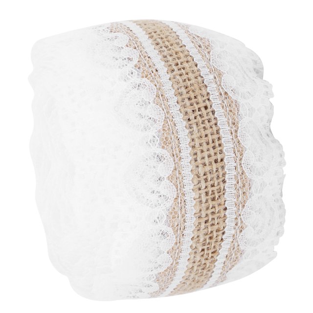 Burlap Ribbon Roll, Burlap Ribbon 5.5Yd For Party For DIY For Home For Wedding Middle Straight Lace