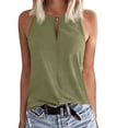 thumbnail image 1 of Túnica camisetas sin mangas para las mujeres NOVEDAD DE VERANO 2023, camisetas informales con cuello en V, sin mangas, de talla grande, elegantes para mujer, camisetas sin mangas (Green, XXXL), 1 of 6