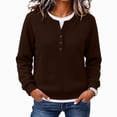 thumbnail image 6 of cocolona Womens Sweatshirts no Hood Crew Neck Patchwork Casual Long Sleeve Button Trendy Pullover Sweatshirts, 6 of 6