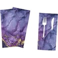 thumbnail image 5 of GZHJMY Cloth Napkin Marble Purple Foil Kitchen Dining Table Decor for Cocktail Family Gathering Holiday Party Everyday Use Dinner Napkin Housewarming Gift 6 Pack 20" × 20", 5 of 6