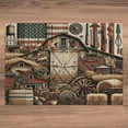 thumbnail image 6 of Ambesonne Rustic Jigsaw Puzzle, American Barn Western Farm, Heirloom-Quality Fun Activity for Family Durable Cardboard, 1000 pcs, Paprika Caramel and Dark Teal, 6 of 6