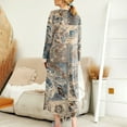 thumbnail image 4 of Women's Slim Dresses A-Line Dress Long Style Elegant Atmospheric 3D Print Casual Loose Long Sleeve Dress Autumn Winter Women's Dresses Trend 2025 Beige L, 4 of 6