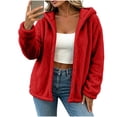thumbnail image 4 of Ghalytn Women's Fleece Jacket Hooded Zip Up Fuzzy Coat with Pockets for Fall and Winter, 4 of 8