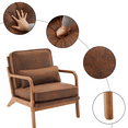 thumbnail image 3 of Sesslife Modern Accent Chair, Armrest Upholstered Single Lounge Chair, Leisure Chair Reception Chair for Living Room, Bedroom, Reading Room, Brown, 3 of 7