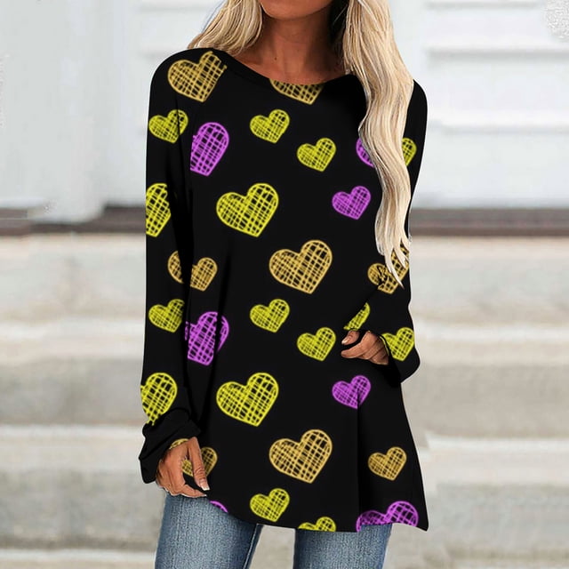 Qertyioot Cadeau de la Saint-Valentin! Blouse Décontractée à Manches Longues et Col Rond pour Femmes, Imprimé St. Patrick