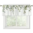 thumbnail image 6 of Rustic Sage Green Eucalyptus Leavses Valances Kitchen Curtains Watercolor Floral Flower Plants Botanical Farmhouse Wooden Bedroom Living Room Treatment Tier Fabric 1 Panel 52Wx18H Inch, 6 of 6