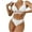 White, variant on BeAi Modest Swimsuits for Women High Waisted Bikini Sets for Women Halter Top Womens Swimwear One Piece Sexy Monokinis Ruffled V Neck Lace Up Previous Orders